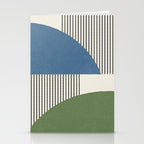 Quarter Circle Lines - Blue Green Stationery Card Gallery Image 2