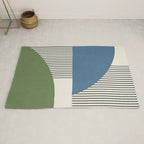 Quarter Circle Lines - Blue Green Rug Gallery Image 2