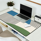 Quarter Circle Lines - Blue Green Desk Mat Gallery Image 2