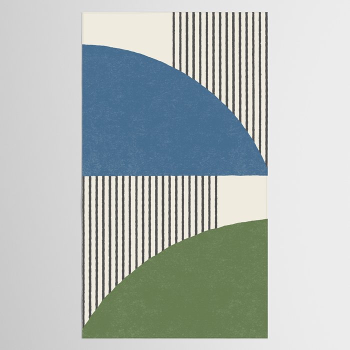 Quarter Circle Lines - Blue Green Tablecloth Gallery Image 2