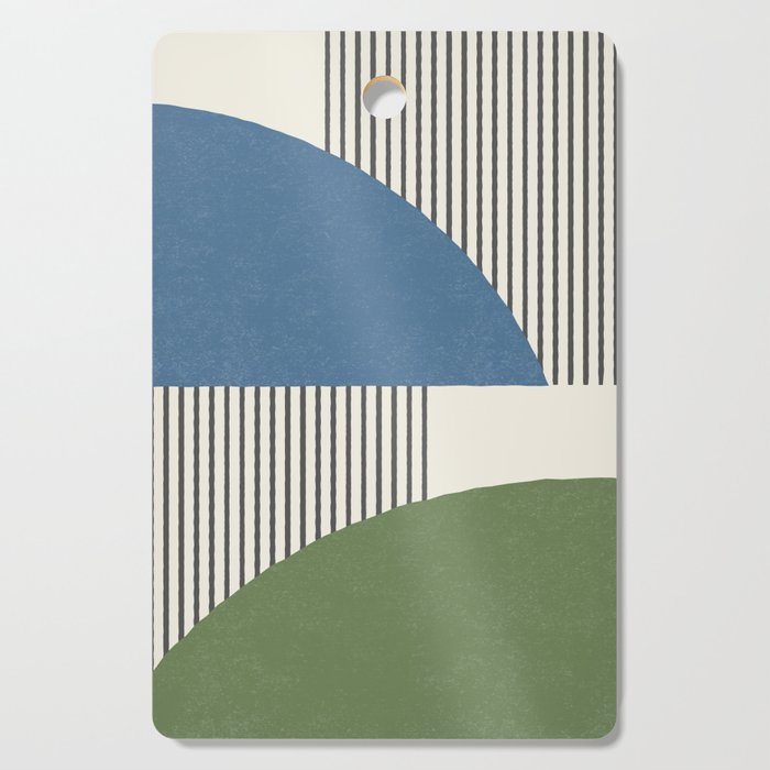 Quarter Circle Lines - Blue Green Cutting Board Gallery Image 1