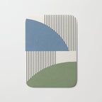 Quarter Circle Lines - Blue Green Bath Mat Gallery Image 1