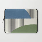 Quarter Circle Lines - Blue Green Laptop Sleeve Gallery Image 1