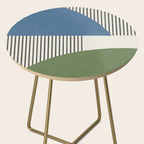 Quarter Circle Lines - Blue Green Side Table Gallery Image 2