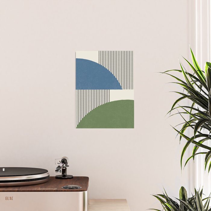 Quarter Circle Lines - Blue Green Poster Gallery Image 2