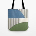 Quarter Circle Lines - Blue Green Tote Bag Gallery Image 1