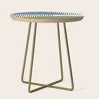 Quarter Circle Lines - Blue Green Side Table Gallery Image 1