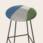 Quarter Circle Lines - Blue Green Stool Gallery Image 2