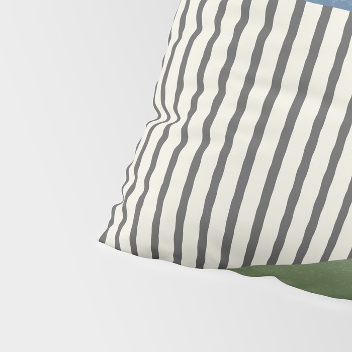 Quarter Circle Lines - Blue Green Pillow Sham Gallery Image 4