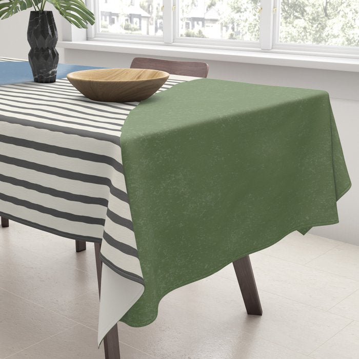 Quarter Circle Lines - Blue Green Tablecloth Gallery Image 3