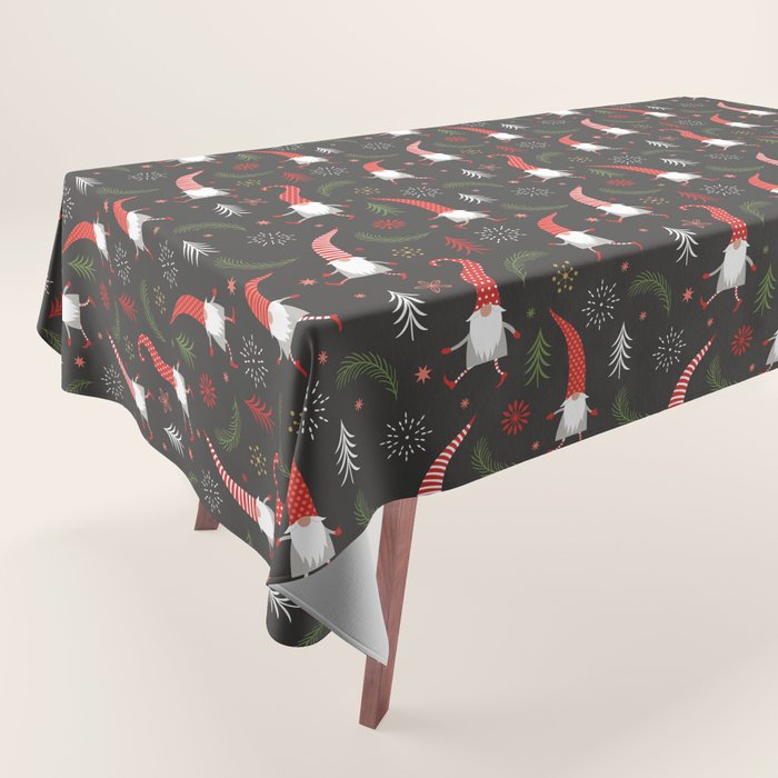 Cute Christmas Elves Tablecloth Gallery Image 1