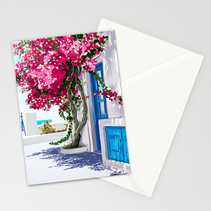 Better days are on their way | Greece Santorini Island Travel | Summer Architecture Positivity Stationery Card Gallery Image 2