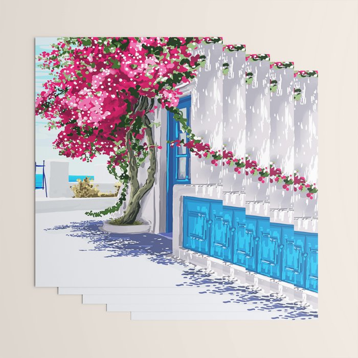 Better days are on their way | Greece Santorini Island Travel | Summer Architecture Positivity Wrapping Paper Gallery Image 3