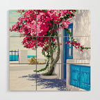 Better days are on their way | Greece Santorini Island Travel | Summer Architecture Positivity Wood Wall Art Gallery Image 1
