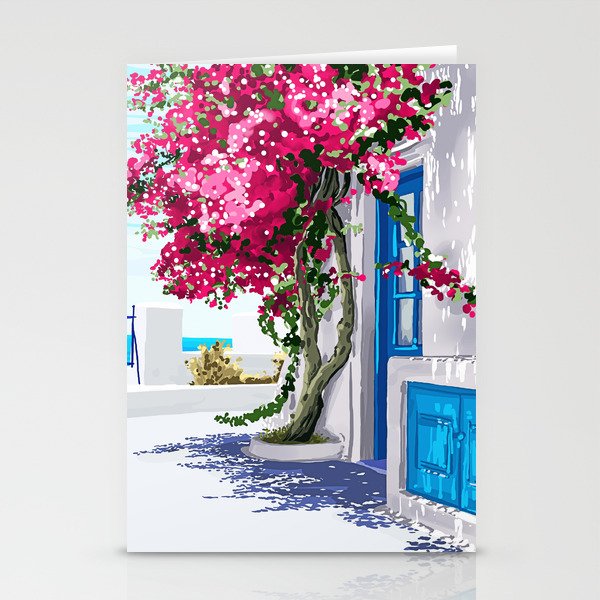 Better days are on their way | Greece Santorini Island Travel | Summer Architecture Positivity Stationery Card Gallery Image 2