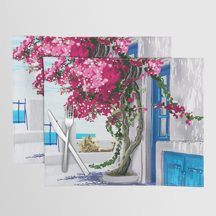 Better days are on their way | Greece Santorini Island Travel | Summer Architecture Positivity Placemat Gallery Image 1