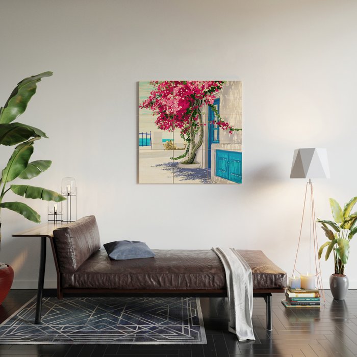 Better days are on their way | Greece Santorini Island Travel | Summer Architecture Positivity Wood Wall Art Gallery Image 2