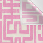 Geometric Maze Pattern in Pink and Green Wall Tapestry Gallery Image 3