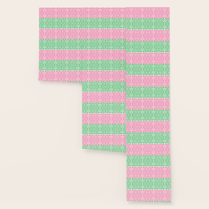 Geometric Maze Pattern in Pink and Green Wallpaper Gallery Image 3