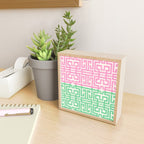 Geometric Maze Pattern in Pink and Green Mini Art Print Gallery Image 2