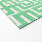Geometric Maze Pattern in Pink and Green Welcome Mat Gallery Image 2