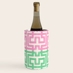 Geometric Maze Pattern in Pink and Green Wine Chiller Gallery Image 2
