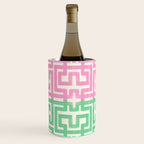 Geometric Maze Pattern in Pink and Green Wine Chiller Gallery Image 3