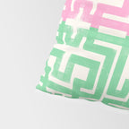 Geometric Maze Pattern in Pink and Green Pillow Sham Gallery Image 4