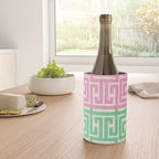 Geometric Maze Pattern in Pink and Green Wine Chiller Gallery Image 4