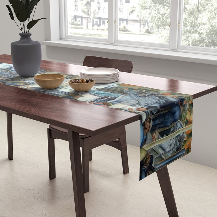 Diego Rivera Murals of the National Palace II Table Runner Gallery Image 2