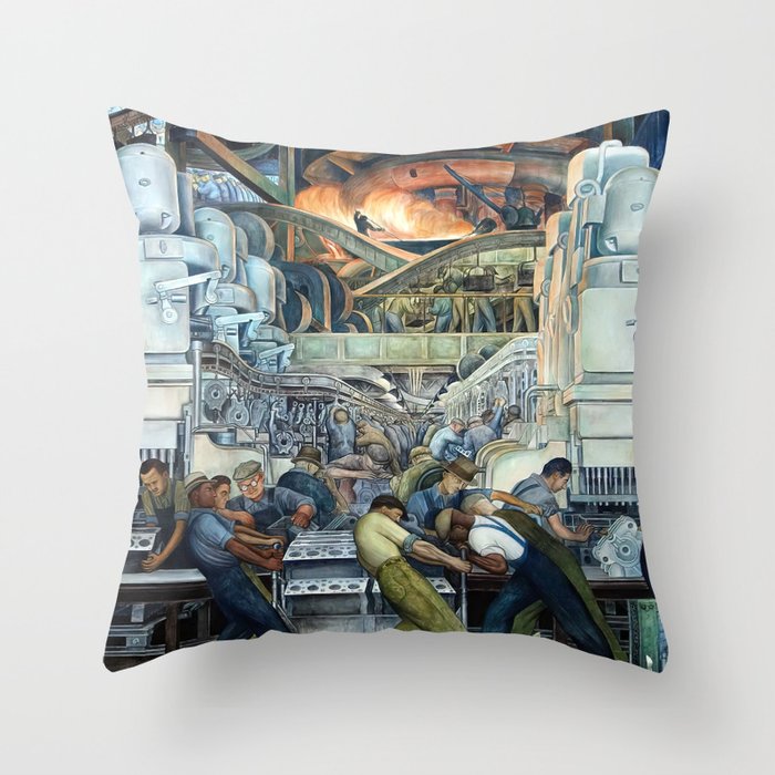 Diego Rivera Murals of the National Palace II Throw Pillow Gallery Image 1