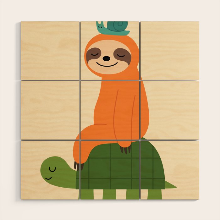 Slow Friends Club Wood Wall Art Gallery Image 1