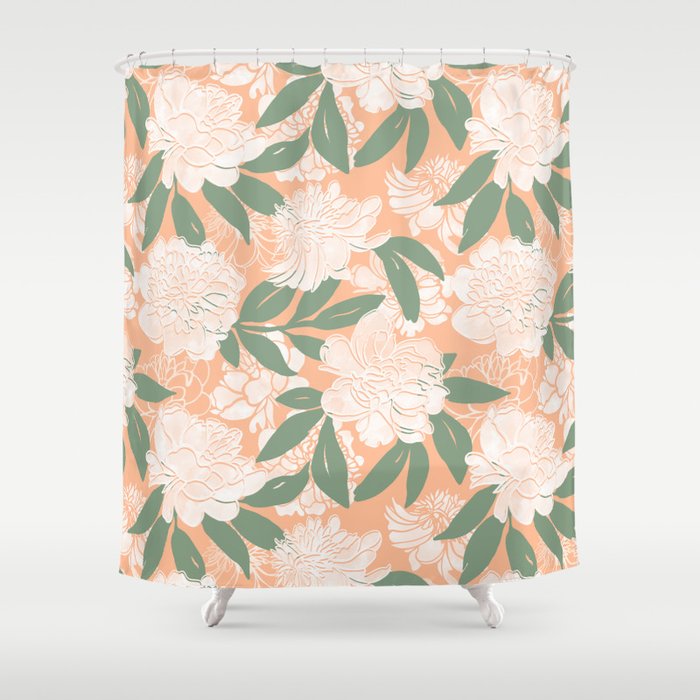 Modern floral blooms PGM7 Shower Curtain Gallery Image 1
