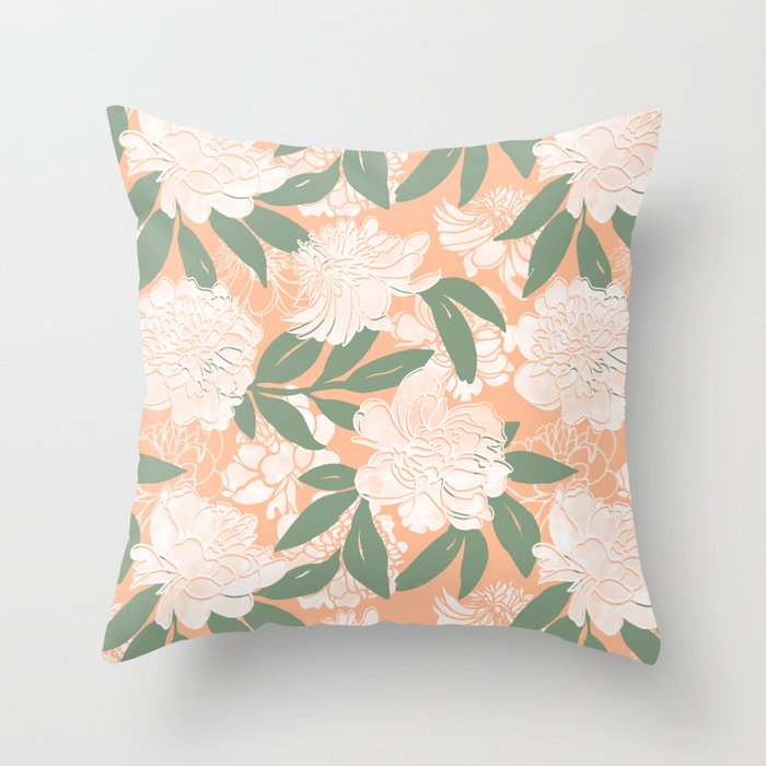 Modern floral blooms PGM7 Throw Pillow Gallery Image 1