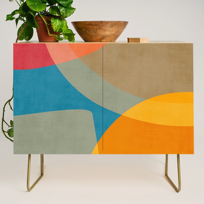 Colorful Modern Abstract Art IV Credenza Gallery Image 1