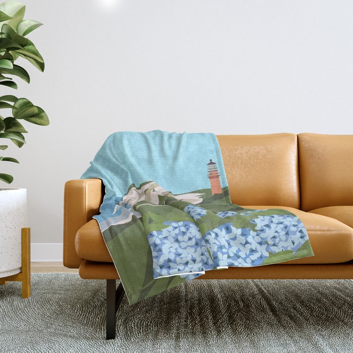 Martha's Vineyard Summer Throw Blanket Gallery Image 1