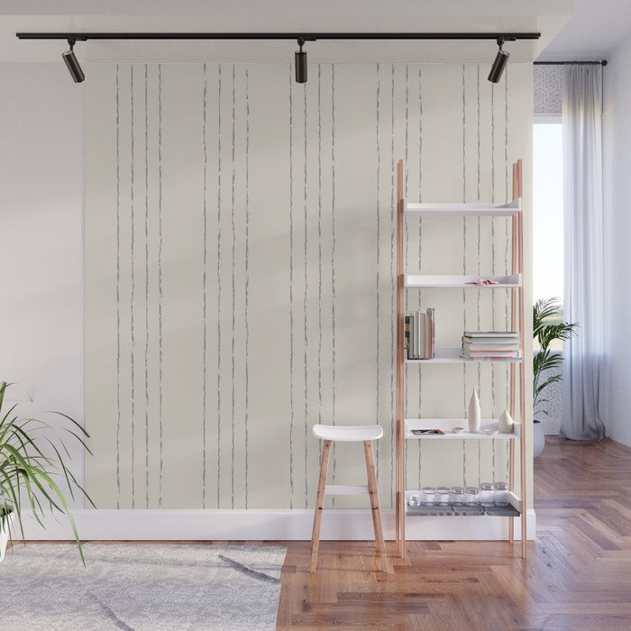 Lines #5 (Cream & Gray) Wall Mural Gallery Image 1