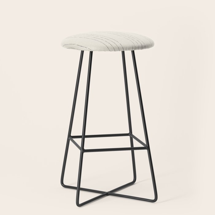 Lines #5 (Cream & Gray) Stool Gallery Image 1