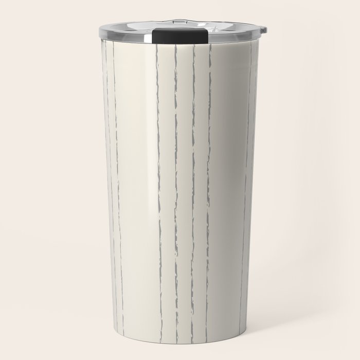Lines #5 (Cream & Gray) Travel Mug Gallery Image 1