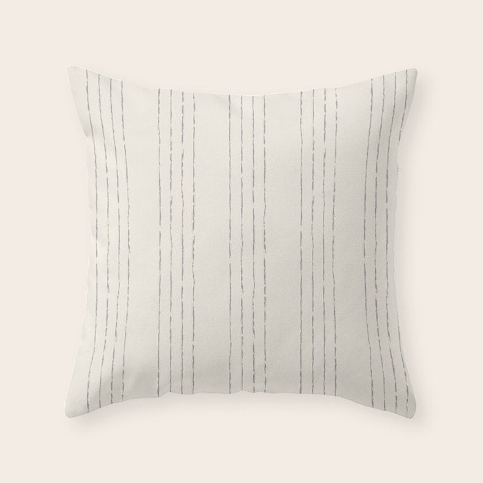 Lines #5 (Cream & Gray) Throw Pillow Gallery Image 1