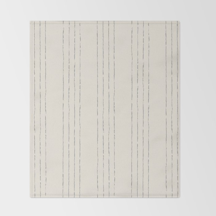Lines #5 (Cream & Gray) Throw Blanket Gallery Image 2