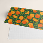 Orange Pattern on Dark Teal Wrapping Paper Gallery Image 2