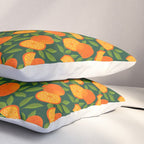 Orange Pattern on Dark Teal Pillow Sham Gallery Image 3