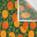 Orange Pattern on Dark Teal Wall Tapestry Gallery Image 3