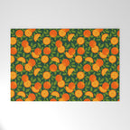 Orange Pattern on Dark Teal Welcome Mat Gallery Image 1