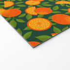 Orange Pattern on Dark Teal Welcome Mat Gallery Image 2
