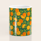 Orange Pattern on Dark Teal Coffee Mug Gallery Image 4