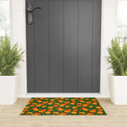 Orange Pattern on Dark Teal Welcome Mat Gallery Image 3