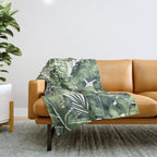 Tropical Leaves Throw Blanket Gallery Image 1