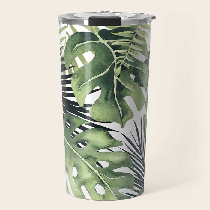 Tropical Leaves Travel Mug Gallery Image 1